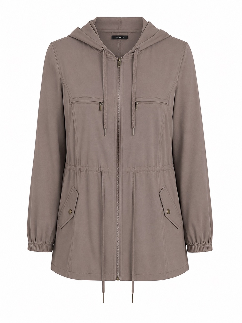 Torrid taupe hooded utility jacket. Size 1